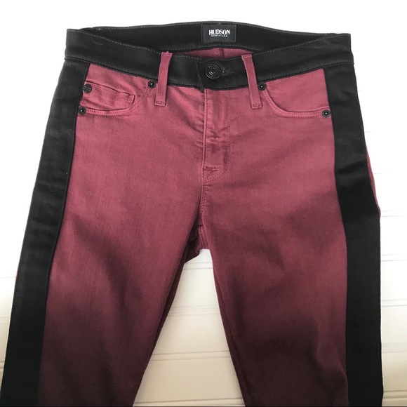 Hudson LeeLoo Super Skinny Tuxedo Pants Maroon, 24 - Picture 2 of 8